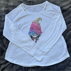 Justice girls long sleeve graphic shirt size 20 plus NWOT